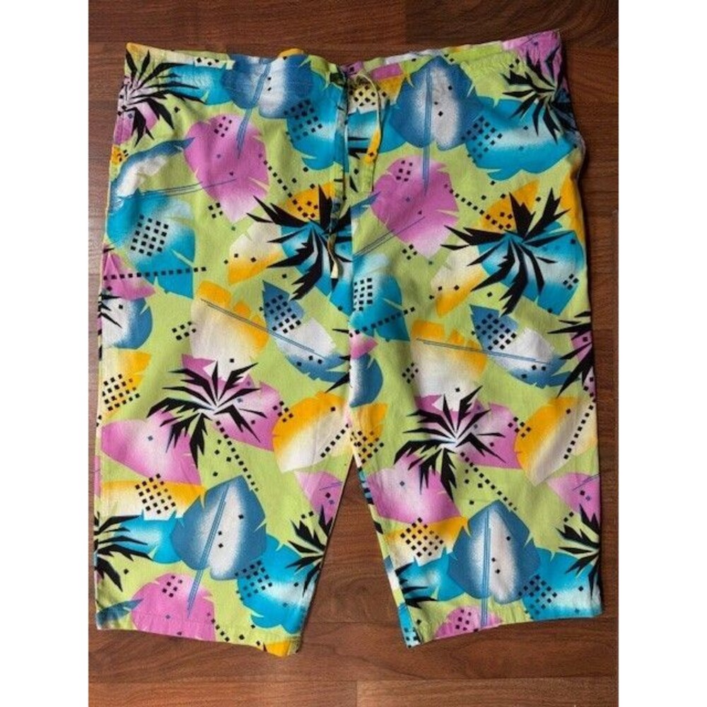 90s Vintage Woolrich Mens LRG Cotton Retro 80s Y2K Long Shorts Tropical - Picture 1 of 7